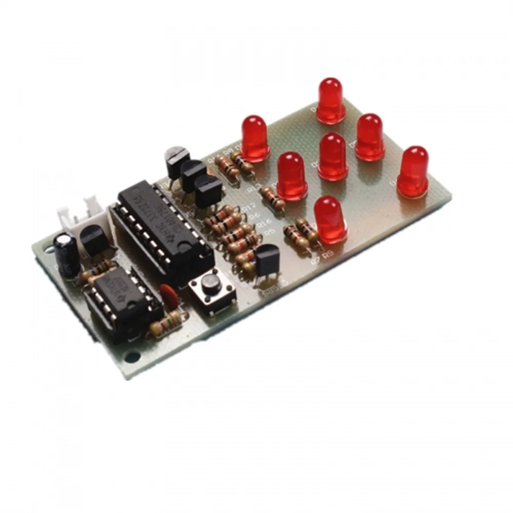 전자 주사위 NE555 LED 모듈 CD4017 DIY 키트, 5mm 적색 LED 4.5-5V ICSK057A, 재미있는 DIY 전자 모듈