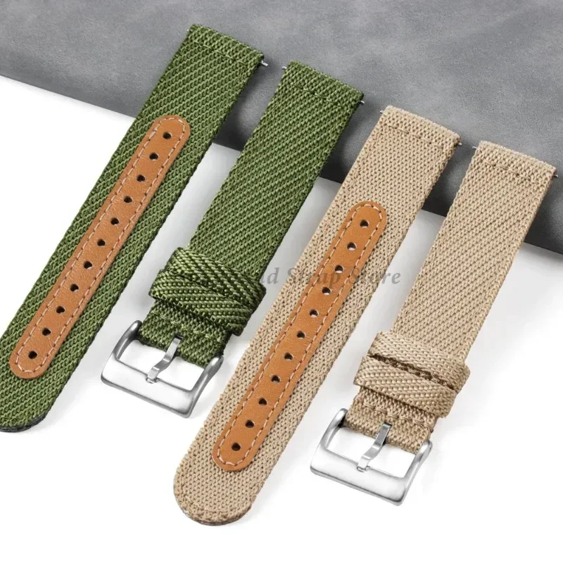 Unisex Quick Release Nylon Canvas Watch Strap - 18mm, 20mm, 22mm