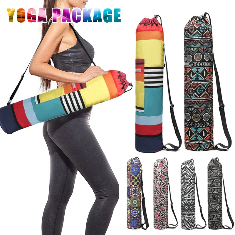 Yoga Mat Bag Carrier Adjustable Shoulder Strap Printing Portable for Fitness Sports Carrier Adjustable Shoulder Strap Printing 5