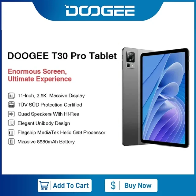 DOOGEE T30 Pro 11 inch 2.5K Tablet 15GB + 256GB Android 13 8580mAh