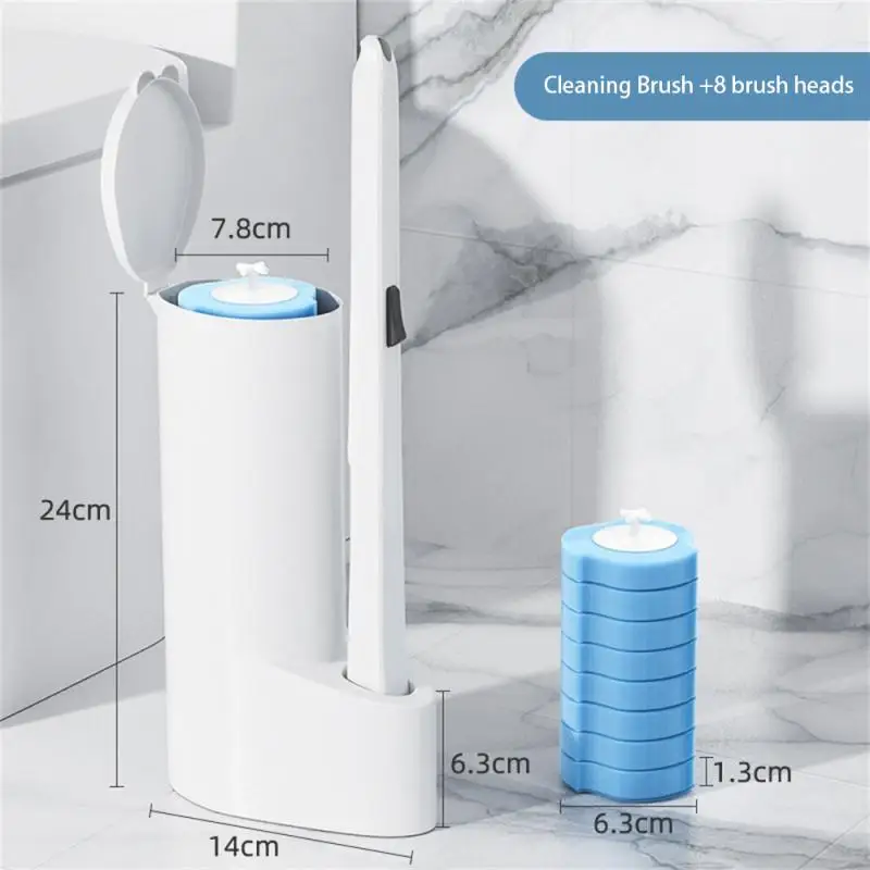 Disposable-Toilet-Wash-Brush-Cleaner-with-Long-Handle-Wall-Mounted ...
