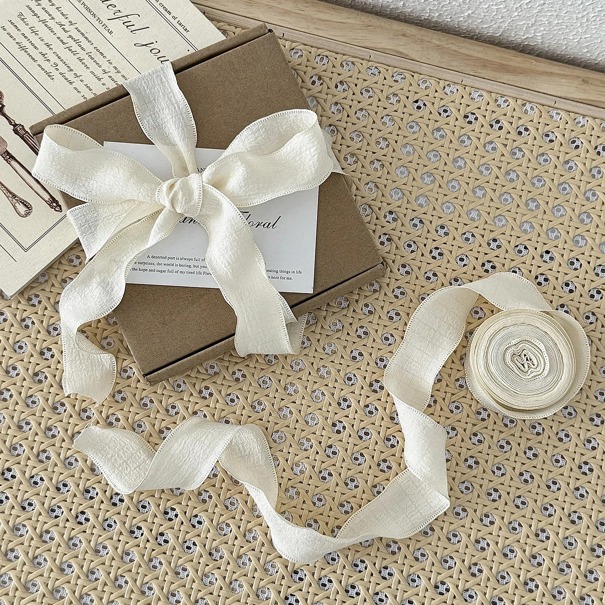 Fishtail Yarn Ribbons Wave Edge Pleated Chiffon Ribbon Gifts Packaging Material Wedding Birthday Party Flower DIY decor 1pc