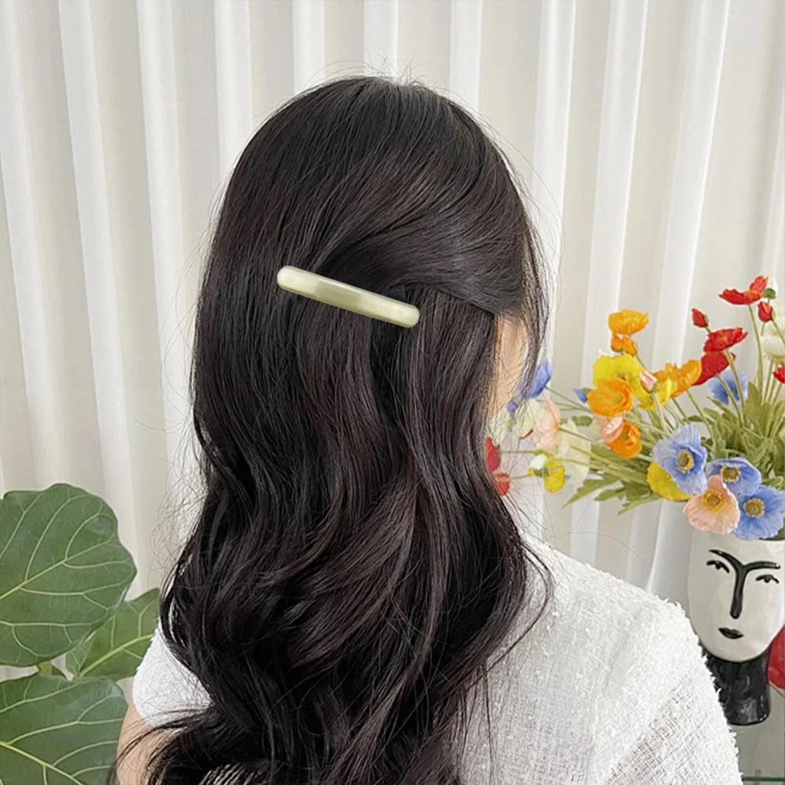 Retro dünne Haarspangen Frühling Französische Haarspangen Frisur Blau Haarschmuck Damen Haarschmuck Perfekte Geschenkauswahl – Detail 1