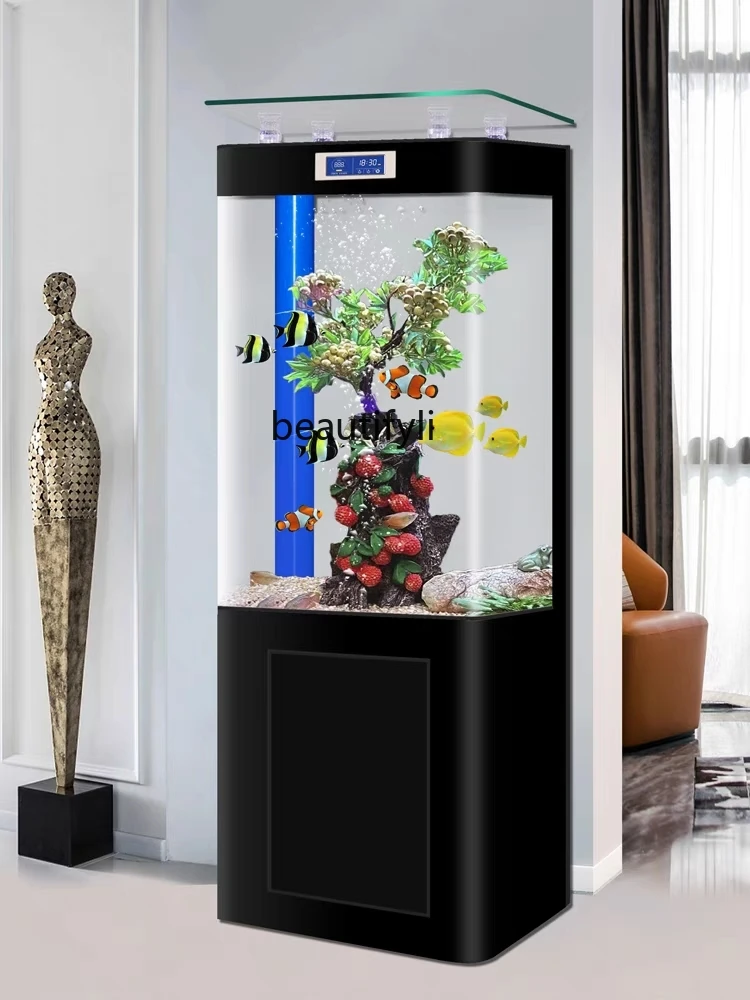 

New Fish Tank Living Room Bottom Filter Small Square VAT Integrated Ecological Change Water Aquarium