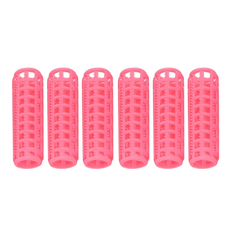 Pink Plastic DIY Hair Styling Curlers Clips Lady Hair Care Tools Portable curling iron 12 Pcs