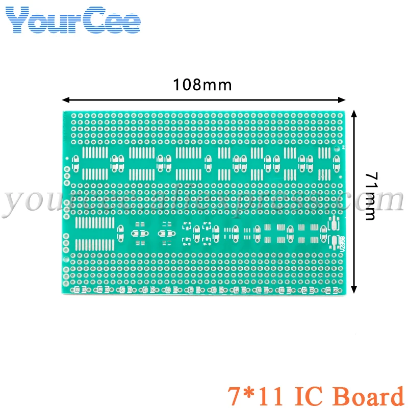 

LQFP SOP QSOP QFP 7*11 см 7x11 см, односторонпосылка йная SMD Универсальная плата, адаптер PCB Pinboard DIP Pin IC тестовая пластина