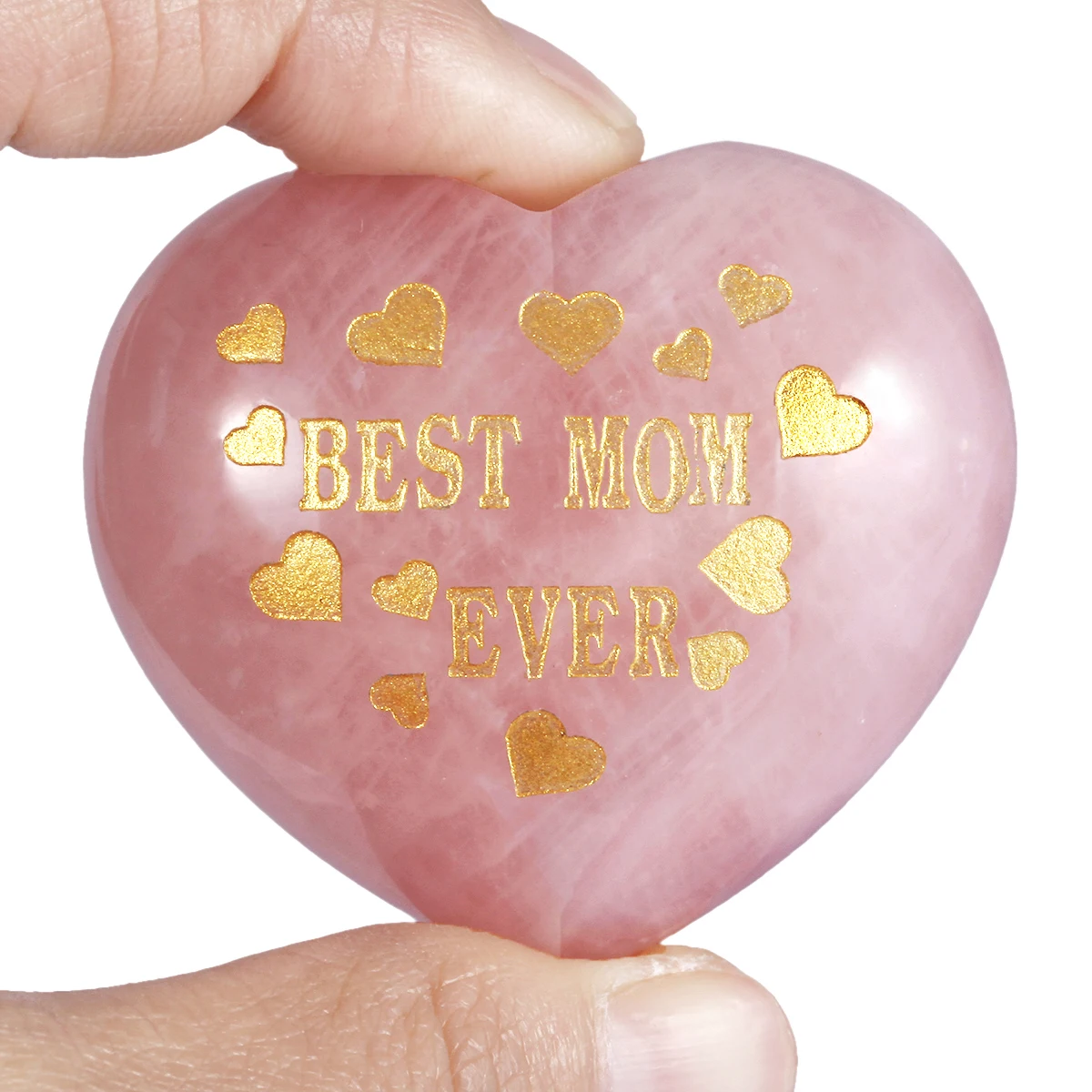 TUMBEELLUWA Puff Heart Crystal Stone Polished Carved Palm Worry Stone Chakra Reiki Balancing Meditation Mother's Day Gift