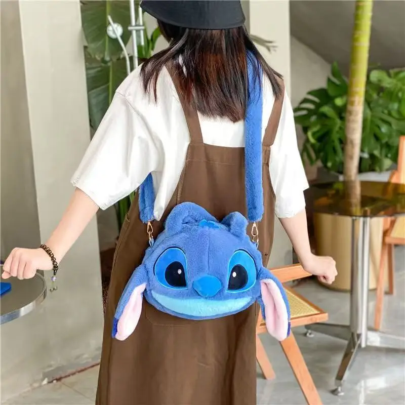 Disney New Cartoon Stitch Plush Children's School Bag Kindergarten Cute Fashion Color Blocking Backpack