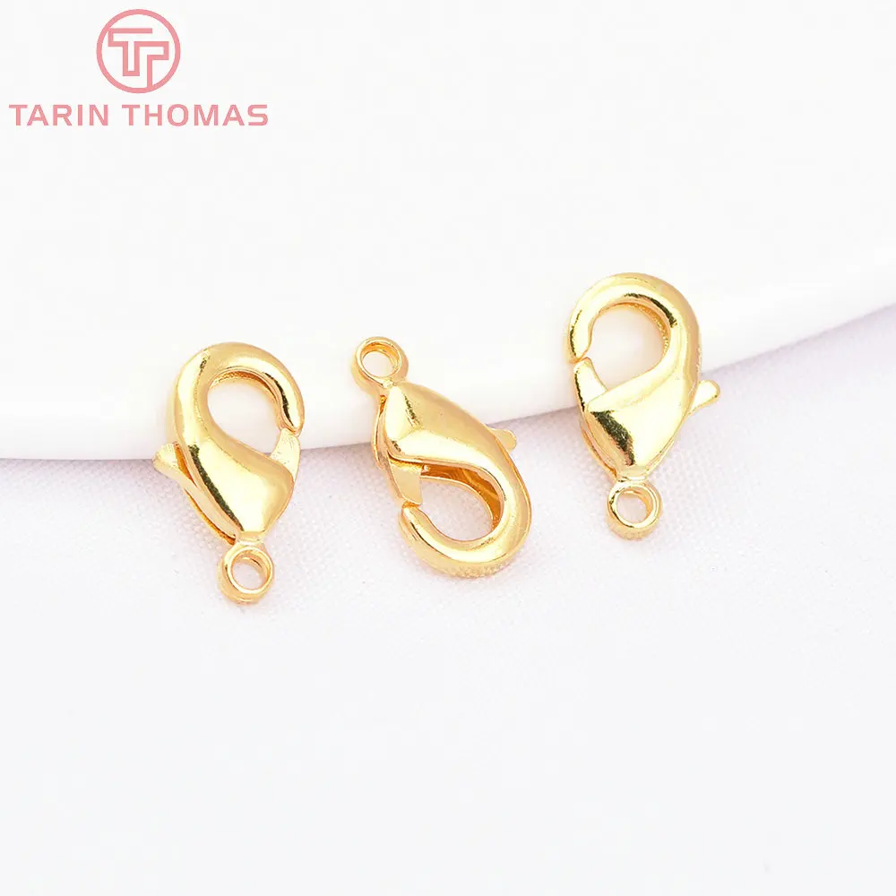 (3475)20PCS 10MM 12MM 15MM 24K Gold Farbe Überzogene Messing Karabiner Verschlüsse Verbinden Verschlüsse Hohe qualität Schmuck Zubehör – Detail 18