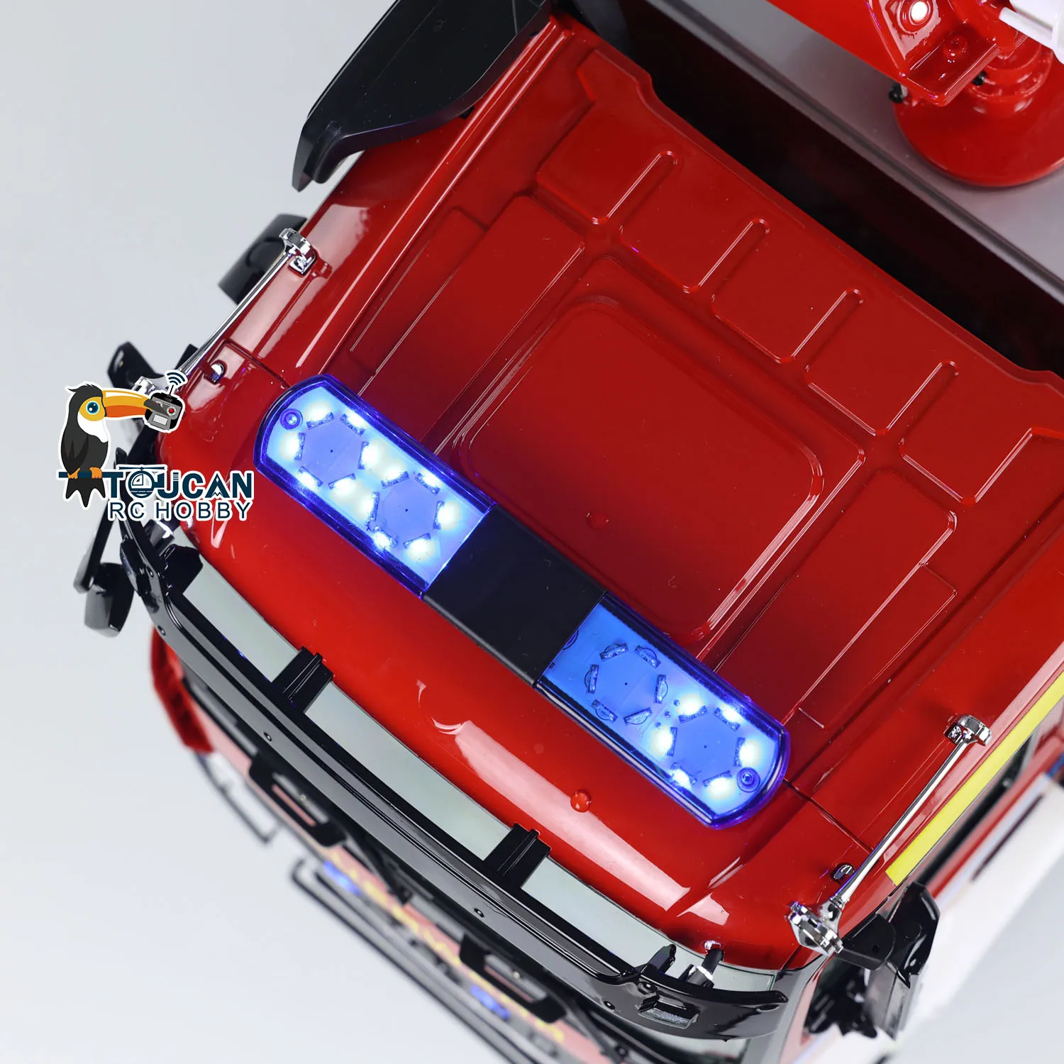 6x6 1/14 Scale RC Fire Truck Metal Chassis RTR Remote Control Fire Fighting Vehicles 2-speed Car Model with Sound Light Set Toys 5