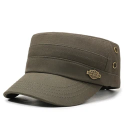 Casual Minimalist Flat Top Sun Hat for Spring & Autumn Outdoor Activities (Army green)