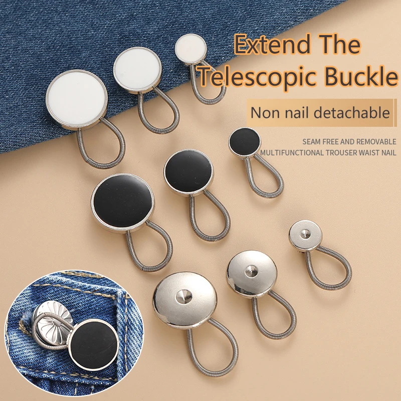 10Pcs/Set Non Staple Button Retractable Button Universal Button Extension Button Jeans Button Adjustable Waist Butto