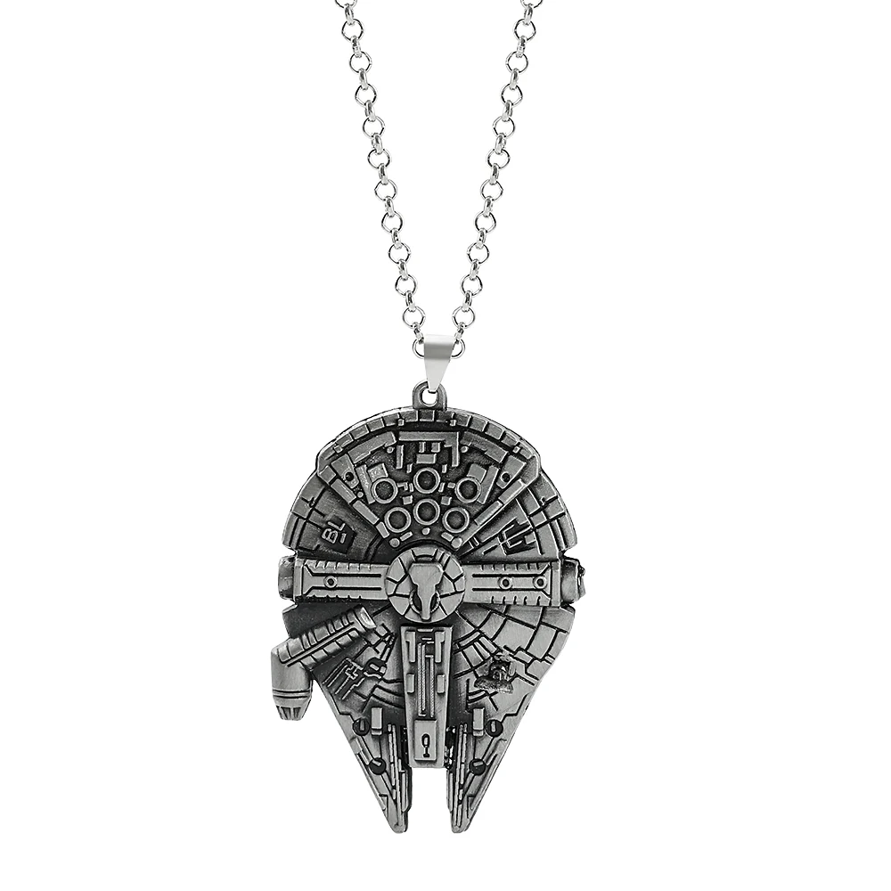 

Science Fiction Movie Star Wars Spacecraft Millennium Falcon Necklace Technology Spaceship Pendant Neck Chain Fans Jewelry Gift