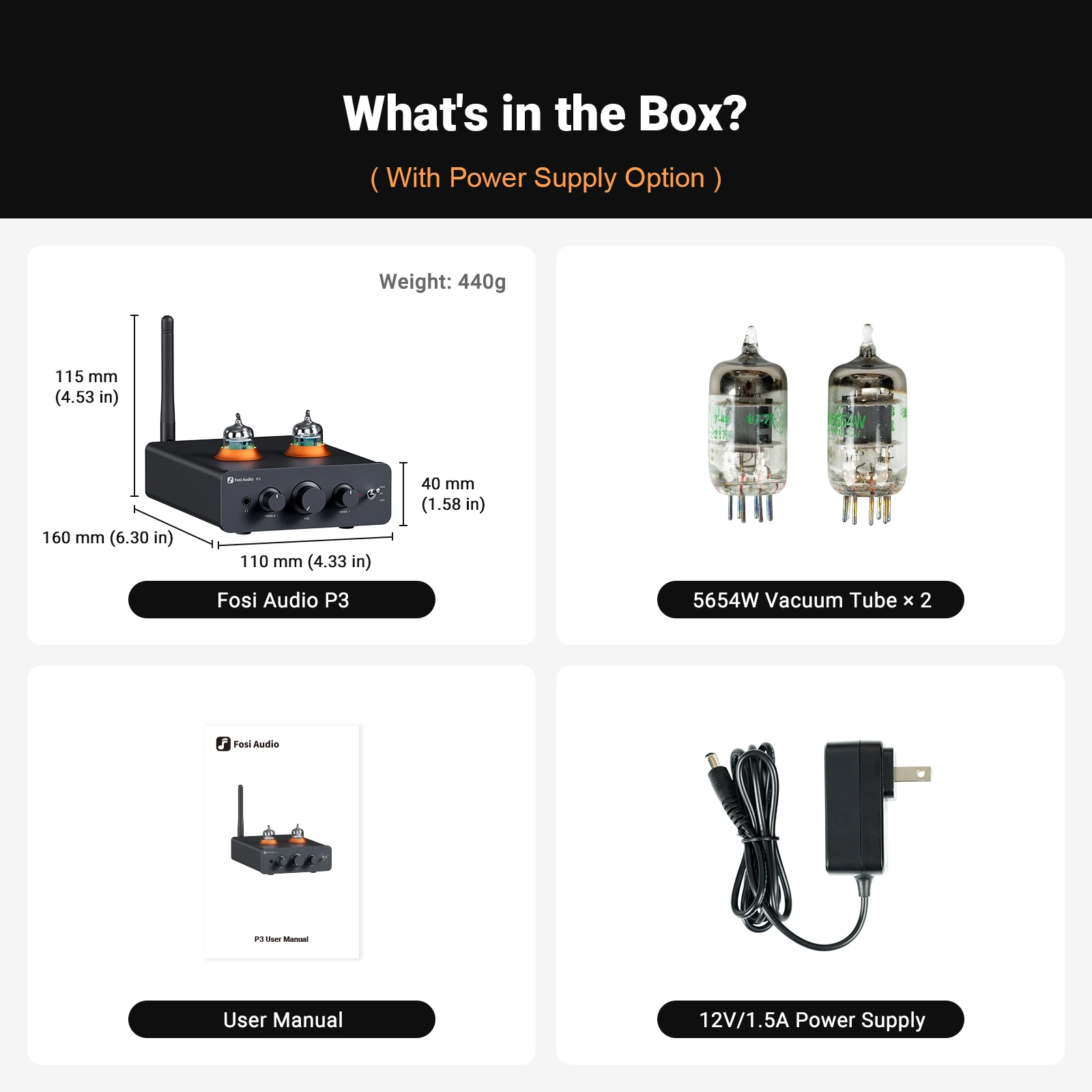 Fosi Audio-P3,Bluetoothチューブアンプ,Hi-Fiステレオ
