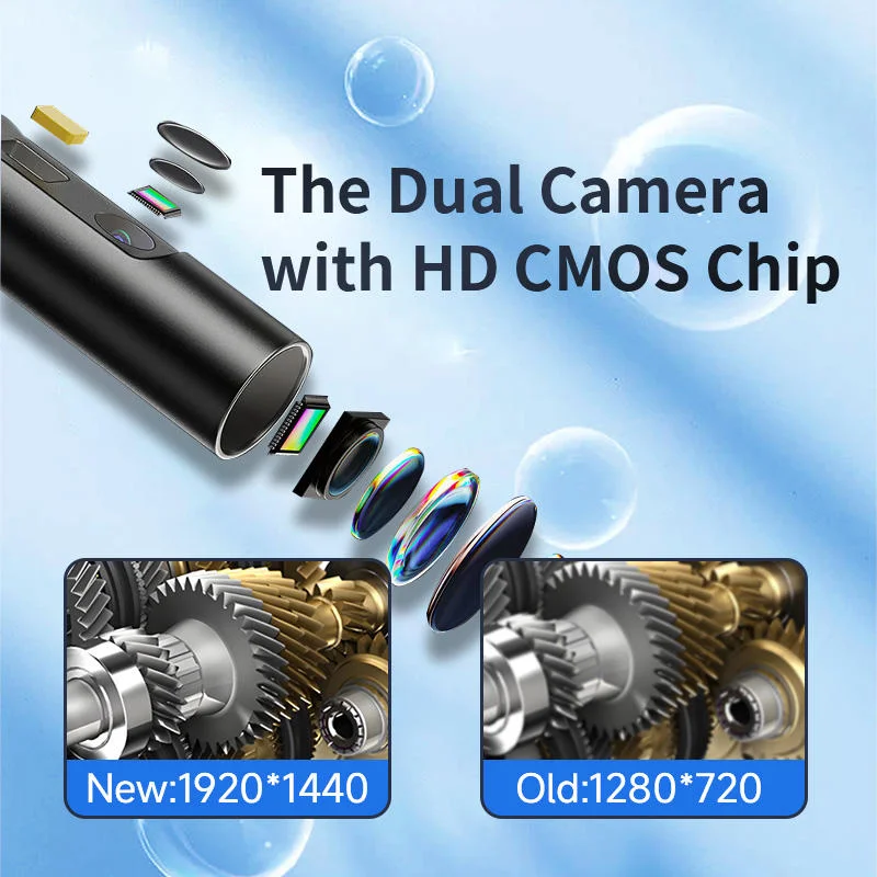 1440p HD Single/Dual Lens Endoscope Camera Android Mini Car Inspection Camera for Iphone Android Waterproof Pipeline Borescope 3