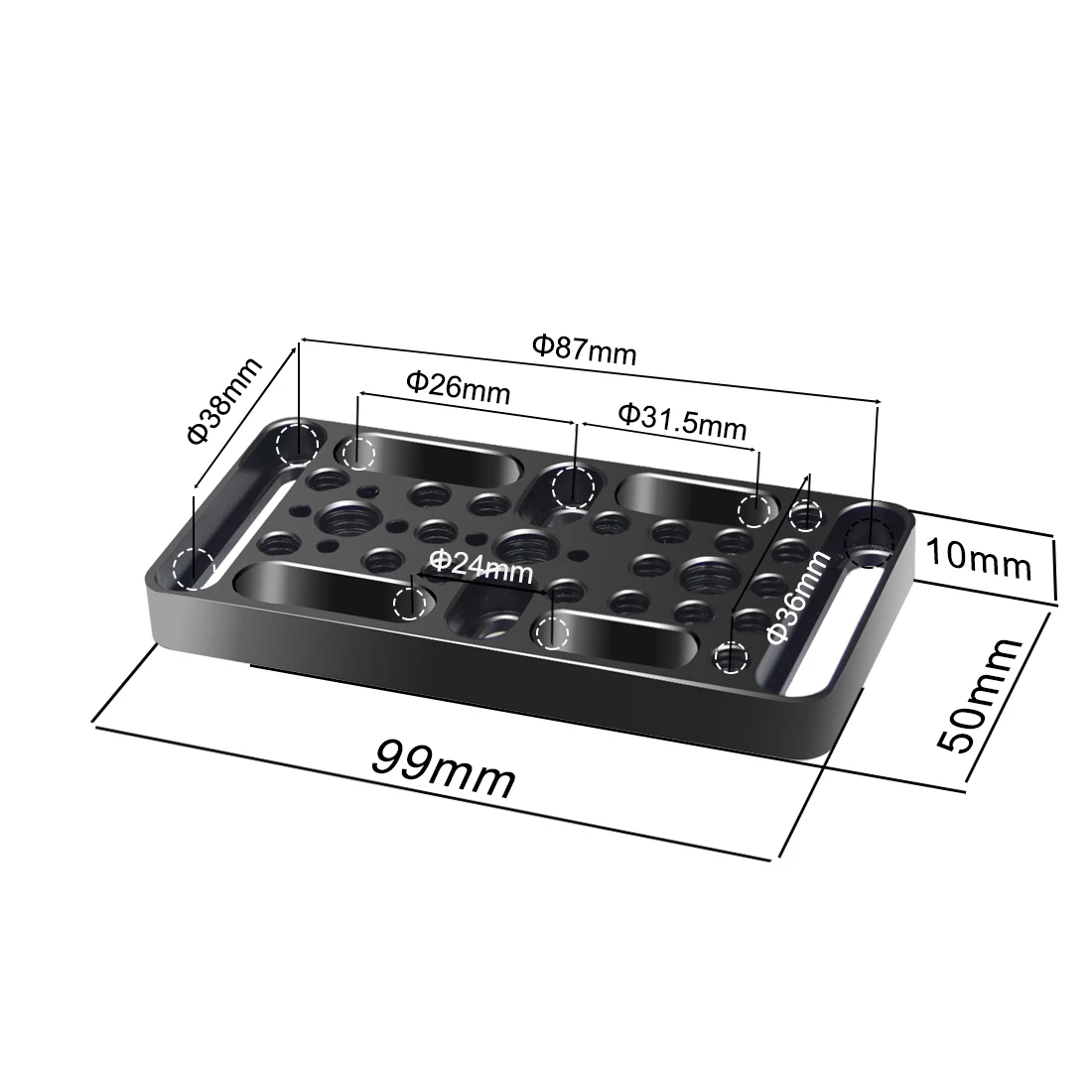 Multi-Zweck Schalt Platte Käse Brett Leicht Platte 1/4 3/8 ARRI Kalten Schuh für Railblock Schwalbenschwanz Stangen DSLR Kamera käfig Rig – Detail 20