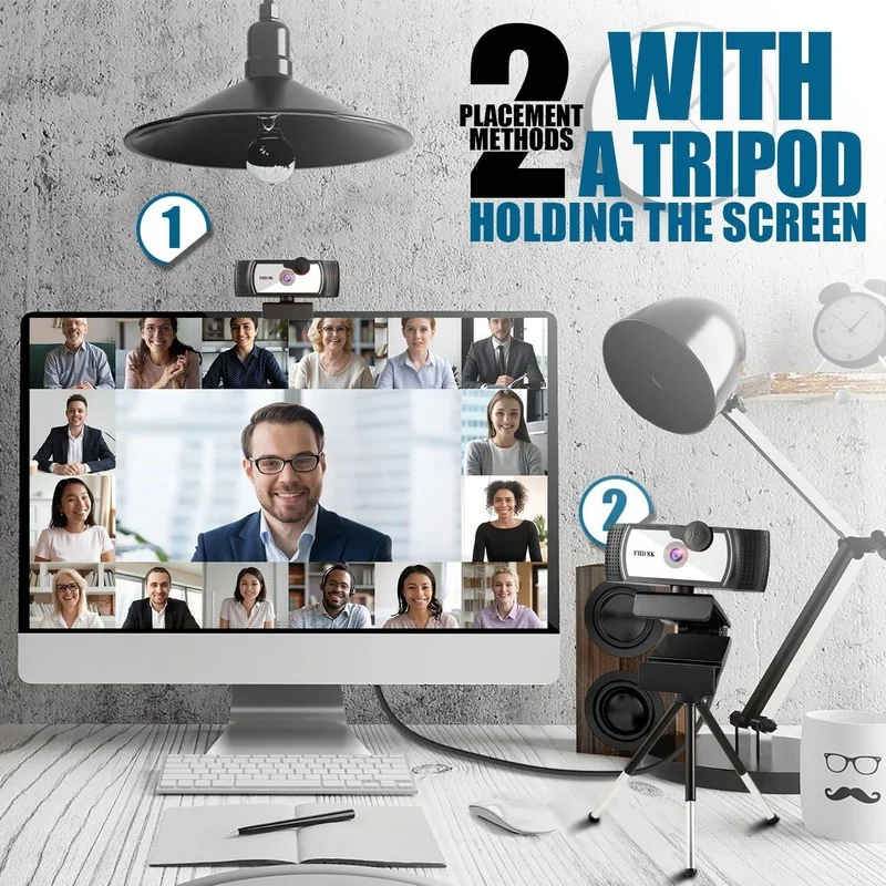 8K/4k HD Autofocus Webcam 2k 1080P Camera Network USB Live Broadcast Driver-free Laptop Computer Web Cam Camera wihe Microphone