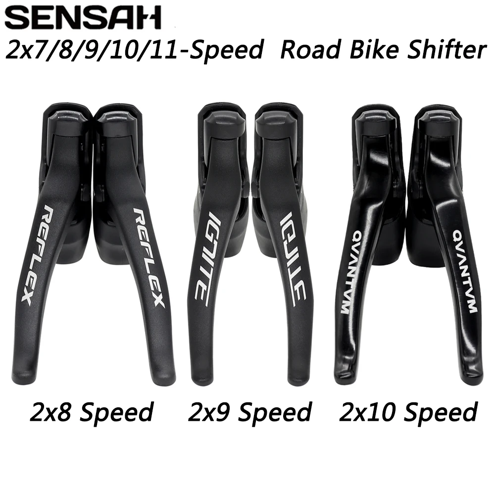 

SENSAH Road переключатели передач велосипеда L/R 2X7/8/9/10/11 скоростной гравийный велосипедный рычаг переключения, воспламенение реакции, Квантовый тормозной рычаг