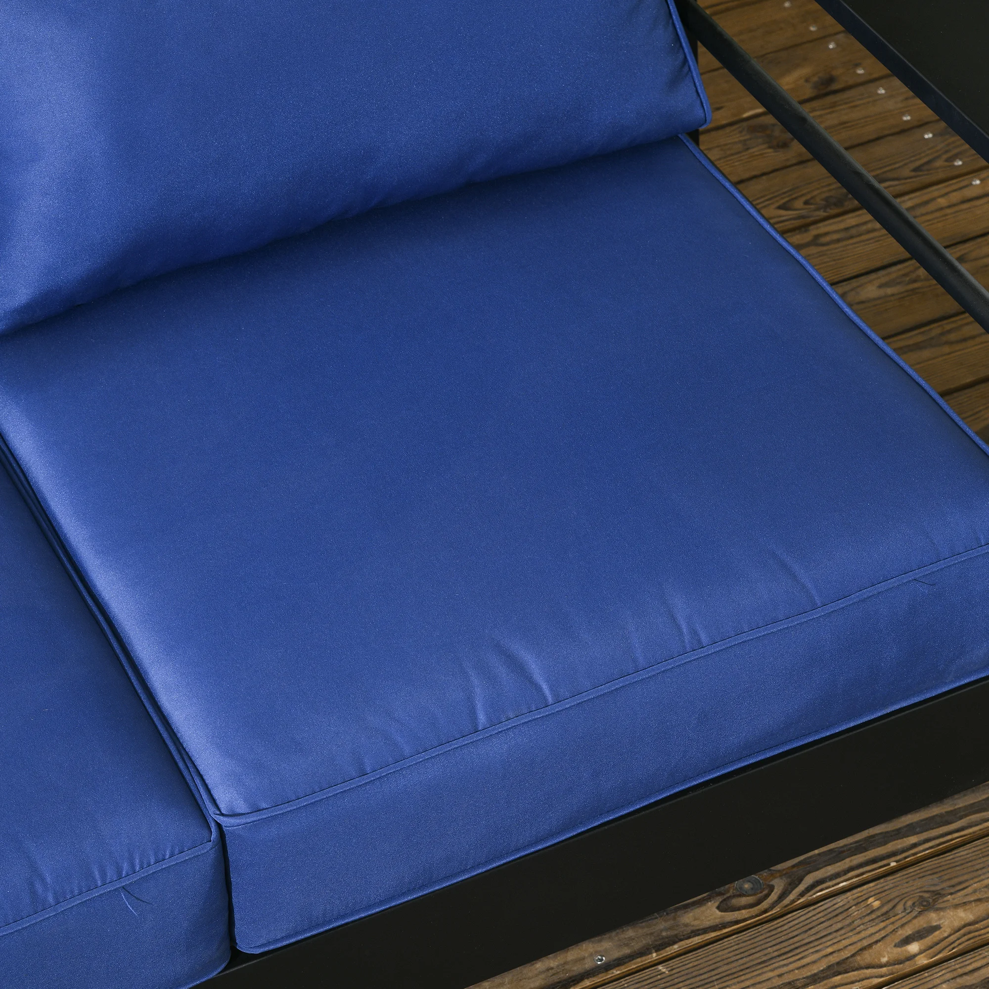 Outsunny Patio Furniture with Cushions, Aluminum Outdoor Sofa, Navy Blue 5