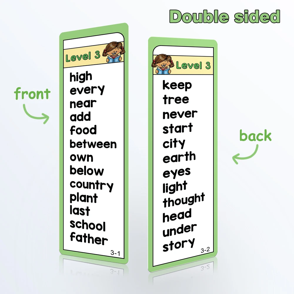 Kids 1000 Sight Words English Educational Cards ESL Teaching Materials Vocabulary Building Montessori Teacher Teaching Aids 3
