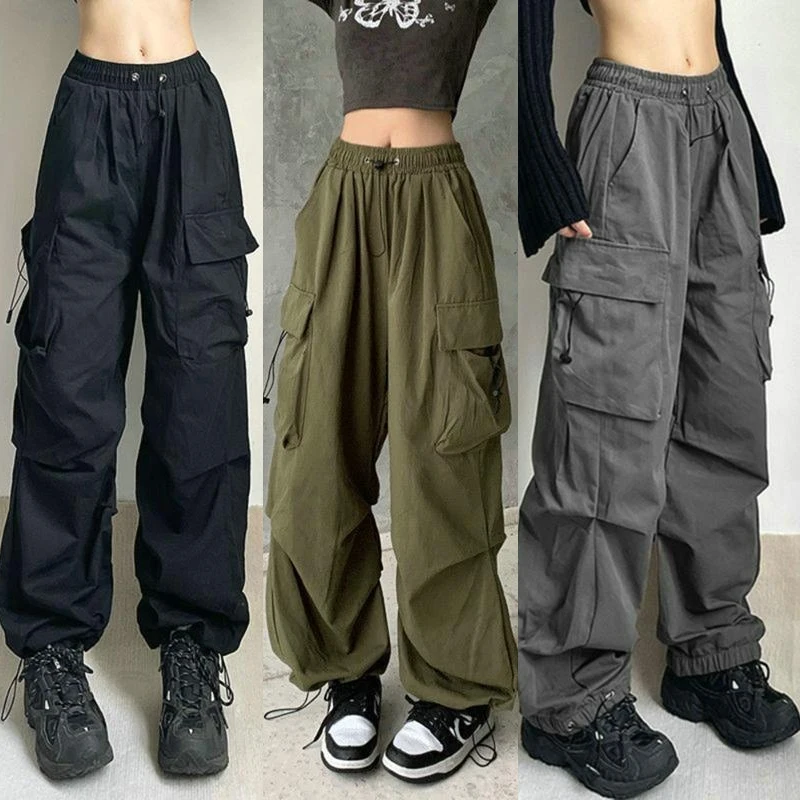 Street wear women's work pants Women's Korean elastic waist sports pants Work pants Hip hop Harajuku pants Women's jogging pants diagonal zippered hoodie set for men s sportswear set with printed hoodie jogging pants casual men s street sports set