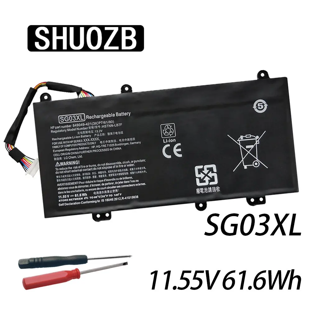 

SHUOZB SG03XL Laptop Battery For HP M7-U M7-U009DX HSTNN-LB7E TPN-I126 17t-U000 3ICP7/61/80 849049-421 849314-850 11.55V 61.6WH