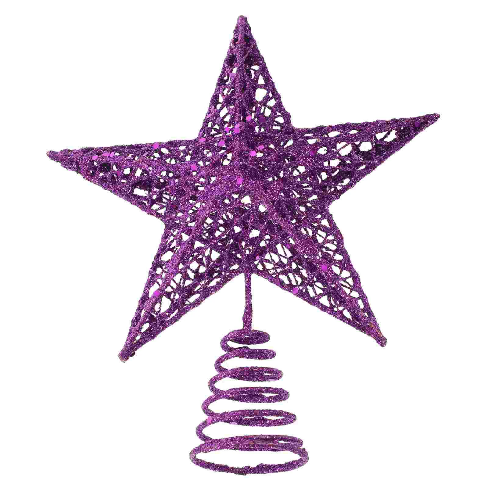 

Christmas Tree Topper Star Glittered Iron Art Hollow Treetop Ornament Merry Christmas Decorations Xmas Tree Home Navidad