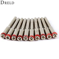 DRELD 10Pc 3.175mm Diamond Cutting Disc Mandrels Polishing Wheel Mandrel Cutting Wheel Holder for Rotary Tool Dremel Accessories