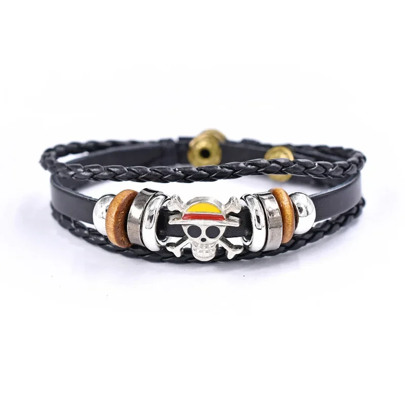 thumbnail image 4 of Pulsera de anime de una pieza, periféricos de animación, juguetes, accesorios, pulsera de cuero vintage europea y americana, regalos de cumpleaños, 4 of 5