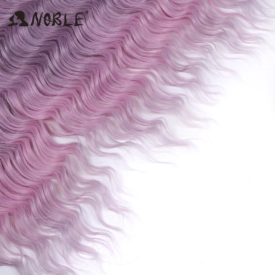 Noble Braiding Hair 24 Inch Synthetic Hair Water Wave Hair Extensions Light Purple Deep Wave Curl Twist Crochet Hair Extension
