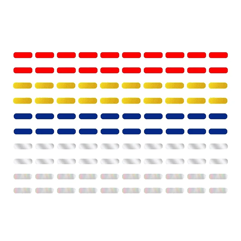 범용 자동차 스티커, 다채로운 점선 반사 스티커 데칼, 자동차 오토바이 장식 데칼 액세서리, 60cm, 세트당 2 개