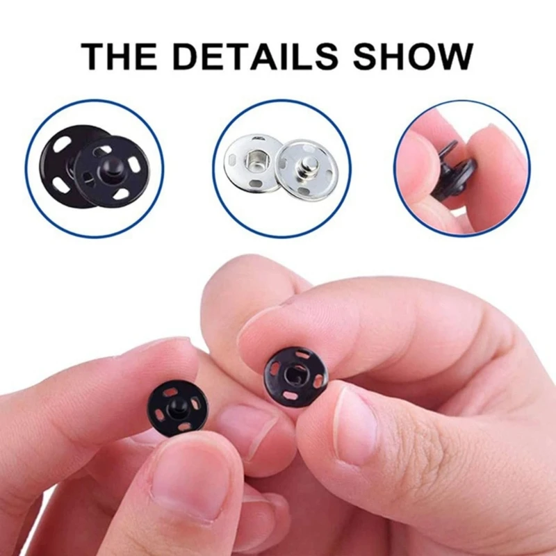 180PCS Sew on Snaps Button, Metal Snaps Fastener Press Studs Fastener for  Bag Clothes DIY Craft, 8mm/10mm/12mm/15mm - AliExpress