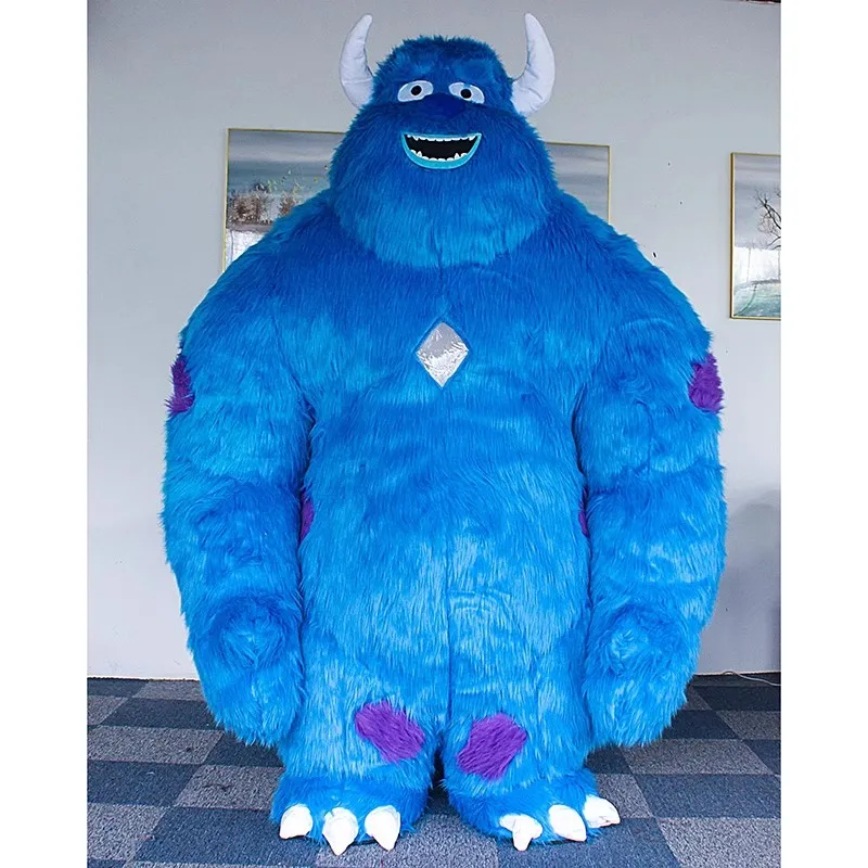 Costume Gonflable Mascotte Sullivan L'ours Bleu - Taille Unique Adulte, à Piles, Neuf Avec étiquette