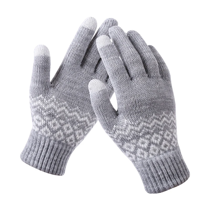 

Warm Thicked Men Gloves Winter Cashmere Wool Knitted Gloves Solid Mittens Women's Winter Riding Sking Glove Autumn Winter