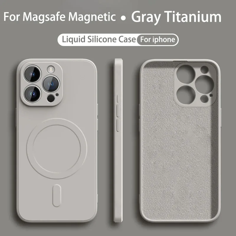 Magnetic Liquid Silicone Shockproof Soft Case with Wireless Charging