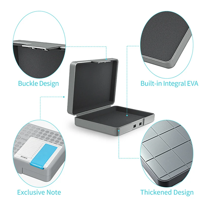 3.5 Inch HDD SSD External Case Storage Box EVA HD Disk Cover PHIXERO PC