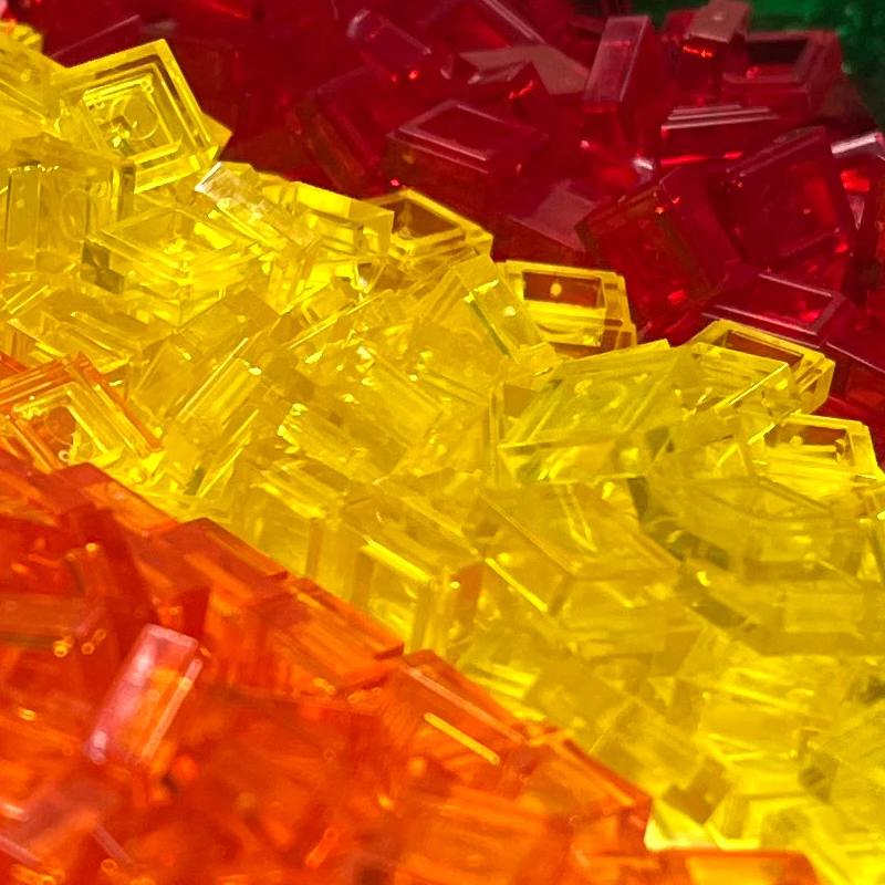 Transparent Tile1x1 Building Block MOC Parts Colorful Brick Toys For Pixel Art Children Creative Compatible 3070 300pcs/Lot
