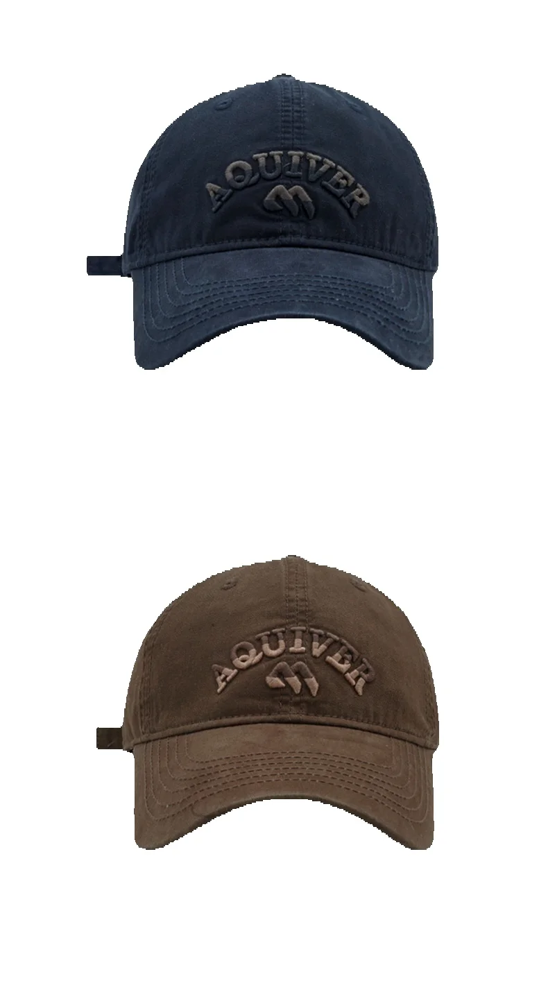 Gorra de béisbol suave con letras tridimensionales bordadas para hombre de Corea del Sur, versátil y de buena apariencia para primavera y otoño._voghion.com
