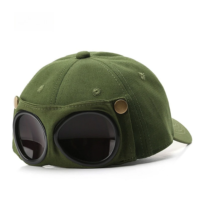 Men's Stylish Aviator Hat with Sunglasses and Versatile Baseball Cap