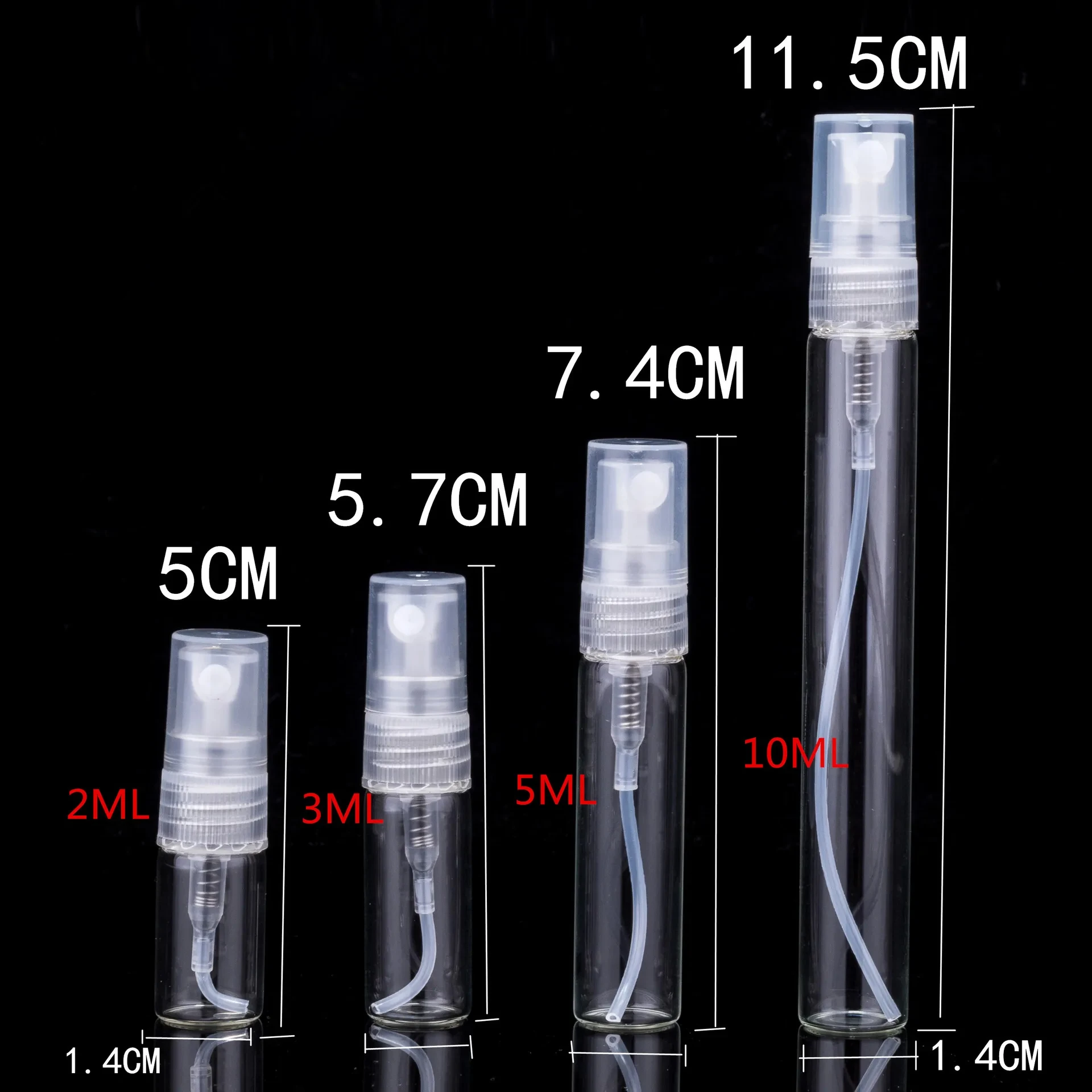 Mini Perfume Bottle 2ML 3ML 5ML 10ML Clear Mini Perfume Glass Bottle Empty Cosmetics Bottle Sample Test Tube Thin Glass Vials Amber