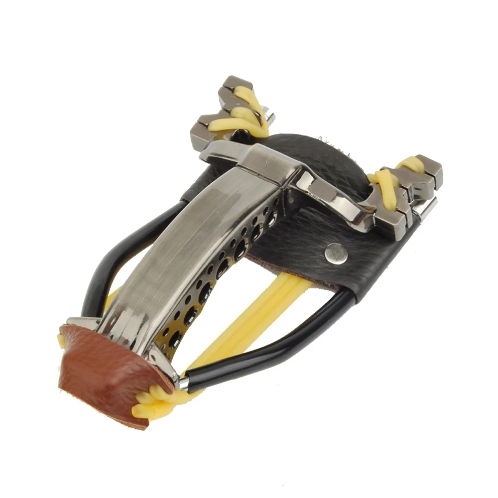 Powerful Hunting Slingshots With Folding Wrist Support Compass Decoration Catapult Outdoor Shooting Fishing Bow Tool Parts