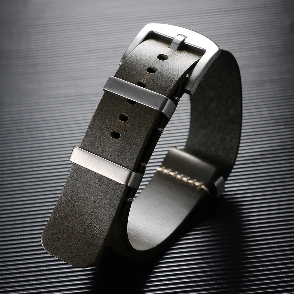 Premium Genuine Leather Watch Strap – One-Piece Adjustable Band, Replacement Accessory