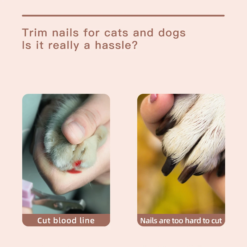 5V USB Pet Nail Grinder With Clippers LED Light 500 MAh For Dog Paws Grooming Cat Nail Grinder