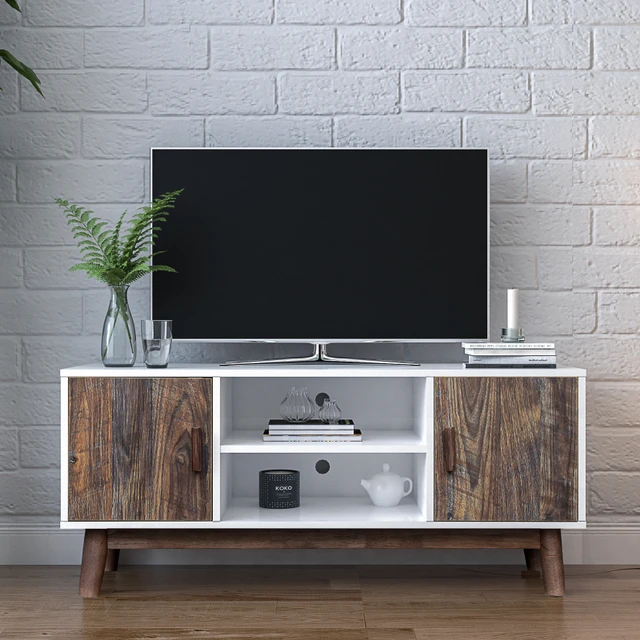 Modern TV Cabinet Entertainment Unit Stand Storage - Wood