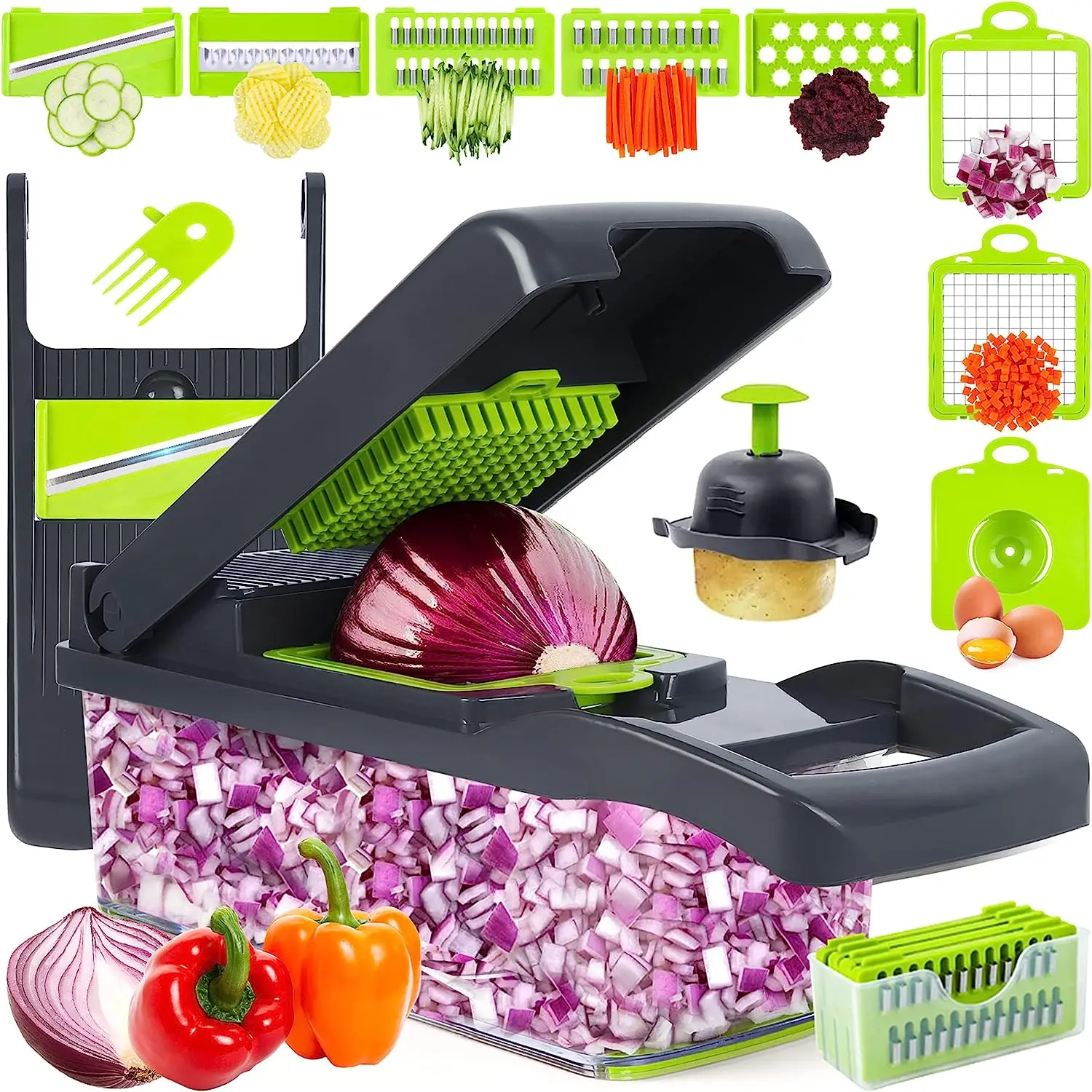 Multi-functional Vegetable Chopper Slicer with Container Dicing Shredding For the Kitchen Food Chopper