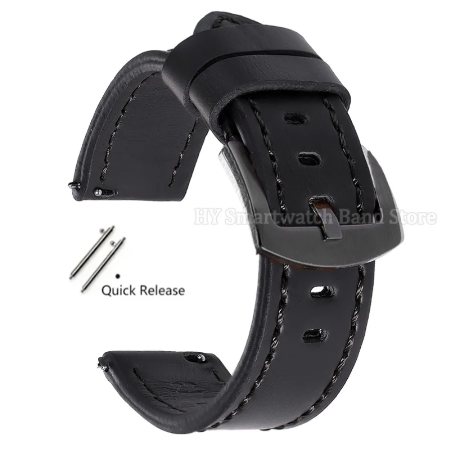 Premium Leather Smartwatch Band with Universal Quick Release Clasp