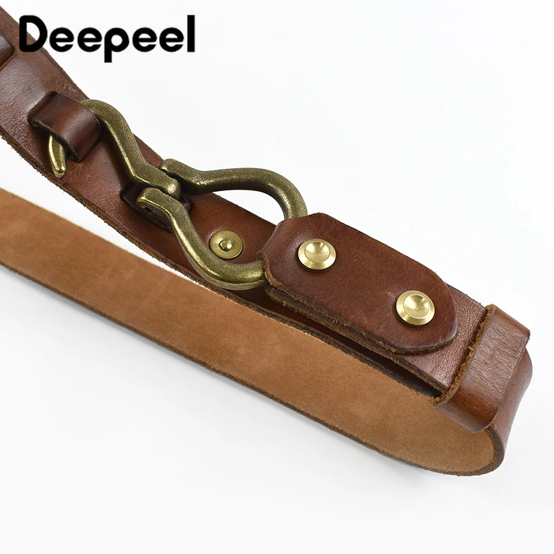 Deepeel 3.3cm Wide Genuine Leather Belt Cowhide Thickened