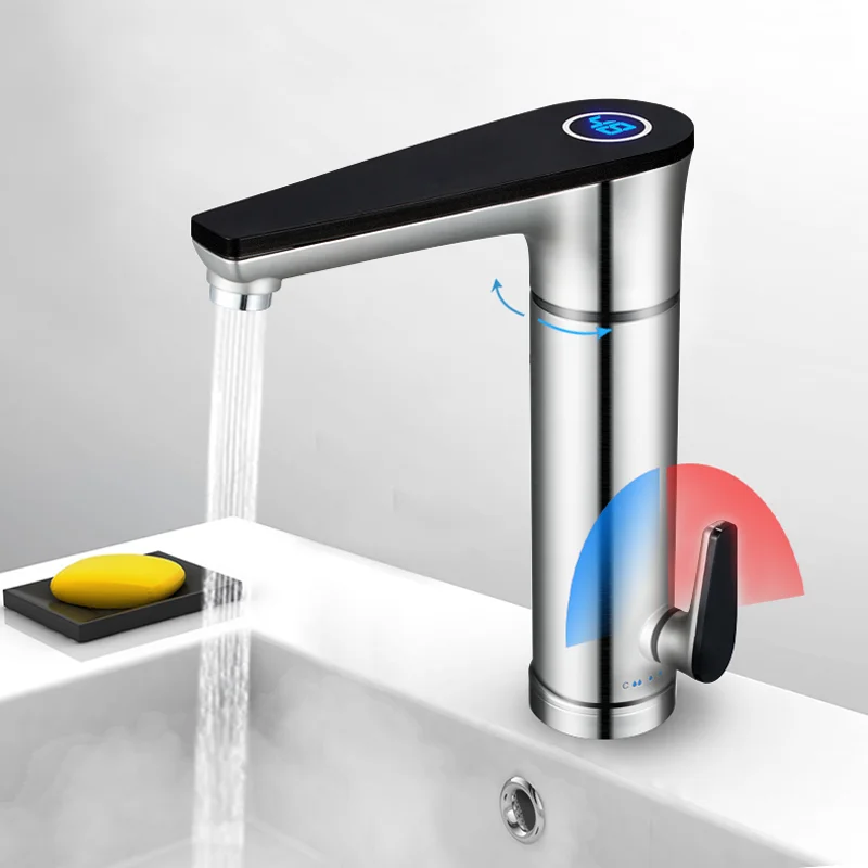 3000W Instant Heating Electric Faucet Adjustable Temperature Water Heater  Touch Switch Hot Water Heating Tap LCD Display 220V - AliExpress