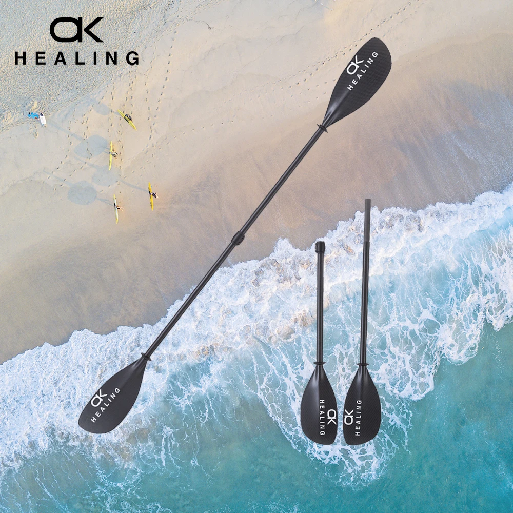 

HEALING 2 Sections New KAYAK 3K Plain Carbon Paddle Nylon Lock Ultra Light Adjustable Kayak Accessory Inflatable Stand Up Surf