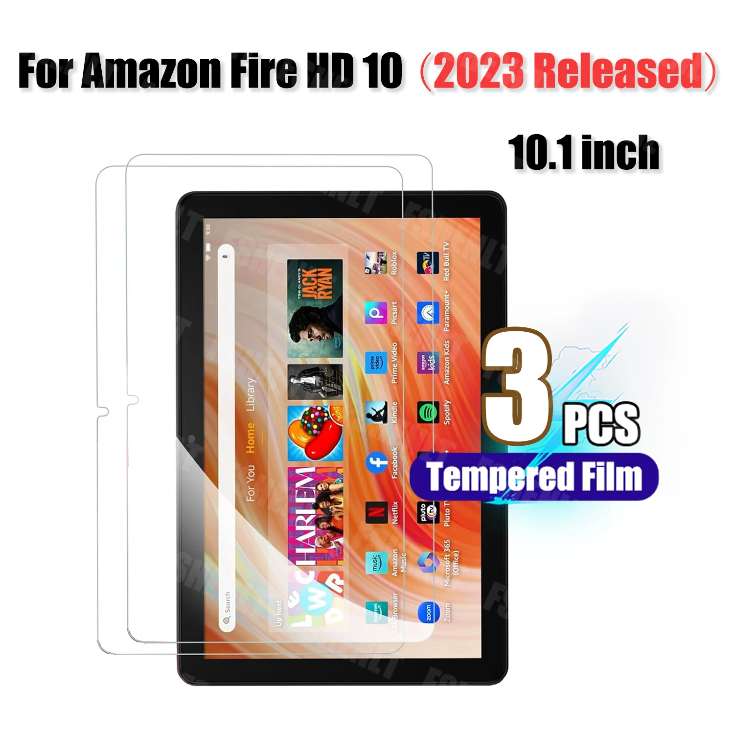 

Защитная пленка для экрана для Amazon Fire HD 10 (выпуск 2023 года) 10,1 дюймов HD Clear 9H защита от падения/царапин Закаленное стекло пленка